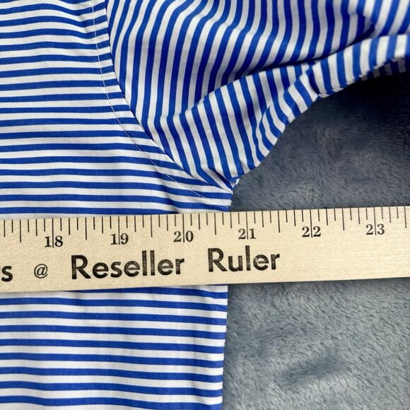LAUREN RALPH LAUREN Strip Cotton Broadcloth Shirt Women's Size Small Embroidered - Picture 6 of 16